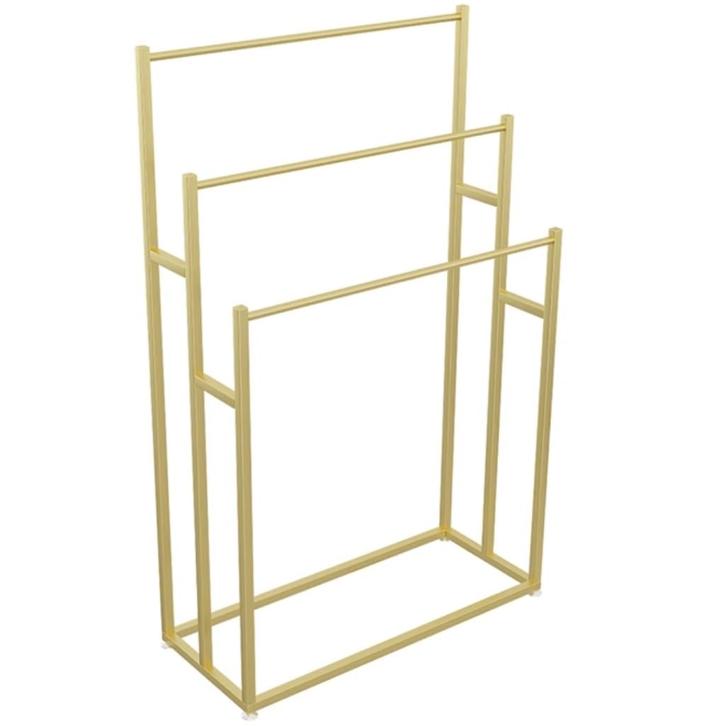 BIOMICE Floor Towel Rack Blanket Rack for Bathroom 3-Tier Freestanding Towel Rack Large Pool Towel Shelf Outdoor Towel Stand Holder Freestanding Towel Racks(Gold,75 * 30 * 110cm)