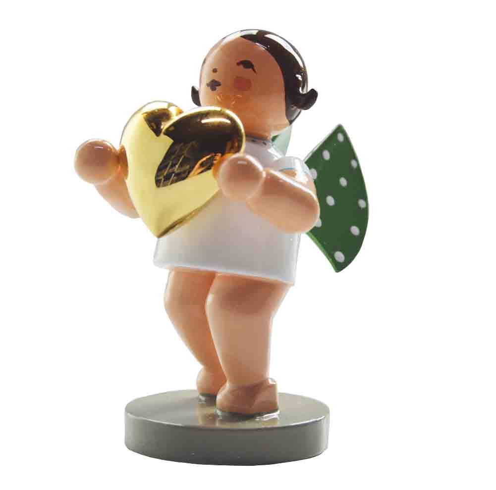 Wendt & Kuhn Angel of Love Handpainted Grunhainichen Wooden Angel Figurine White
