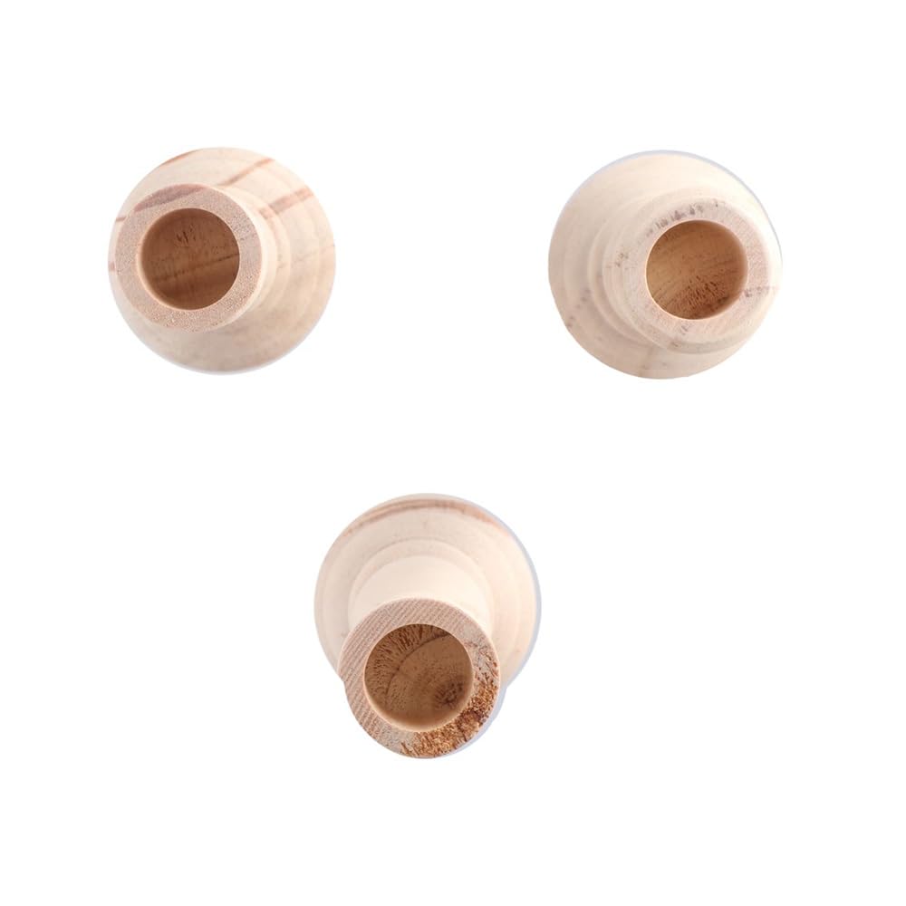 3Pcs Wooden Candle Holders,Unfinished Wood Candlesticks Holders Pillar Taper Candle Stands for Rustic Wedding Party Birthday Home Decoration