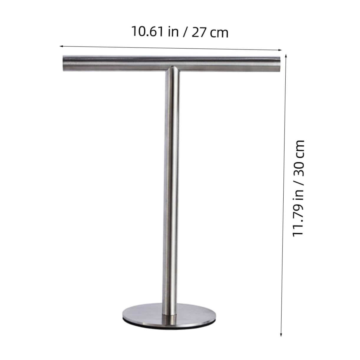 Ipetboom Stainless Steel Towel Rack with Weighted Base Shape Vertical Bathroom Towel Stand for Countertop Stable Space Saving