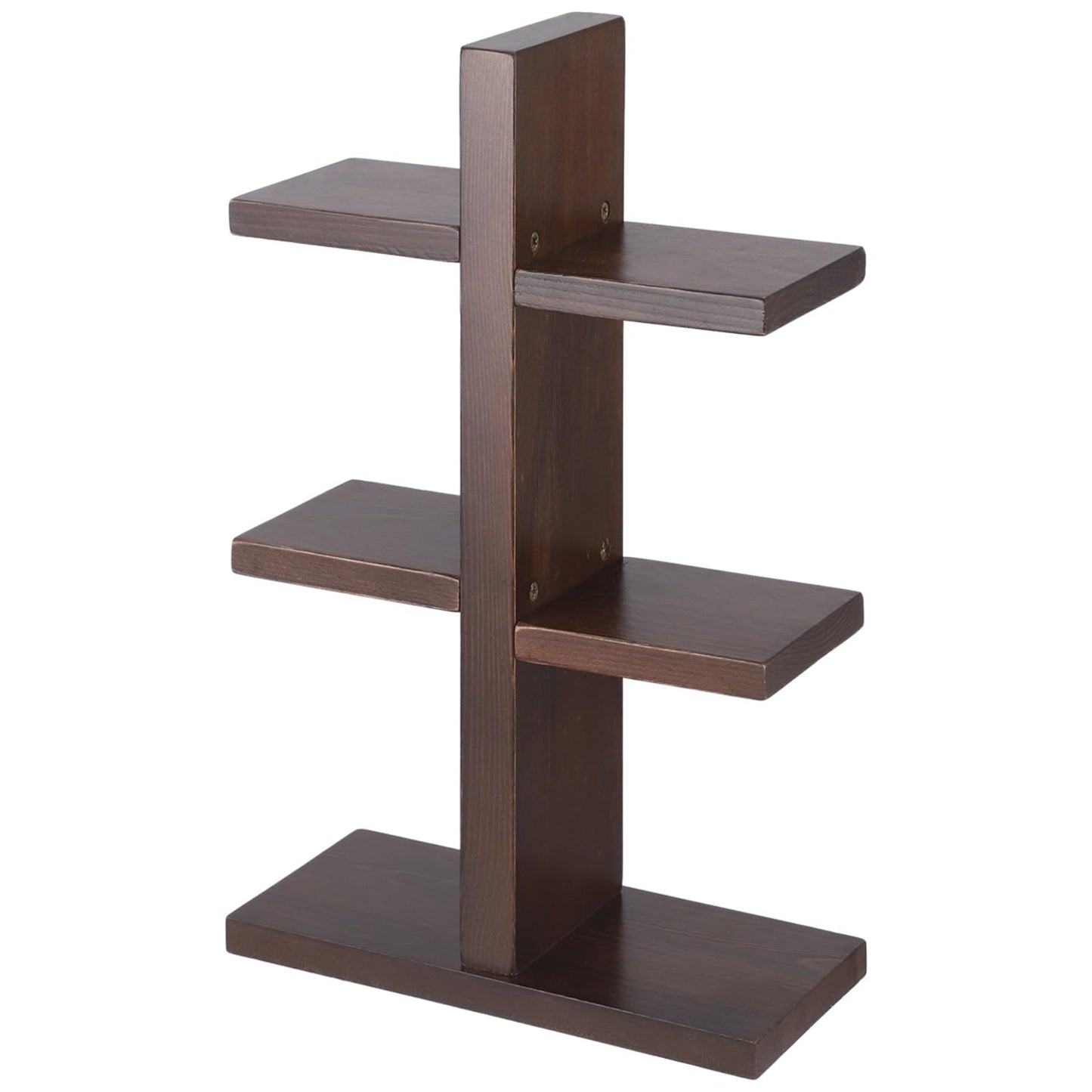 OMISTAR 3 Tiered Wooden Coffee Cup Holder, Kitchen Counter 6 Mug Wood Coffee Mug Organizer Stand with Non-Slip Foam Pads, Vertical Cup Storage Rack for Coffee Bar Countertop