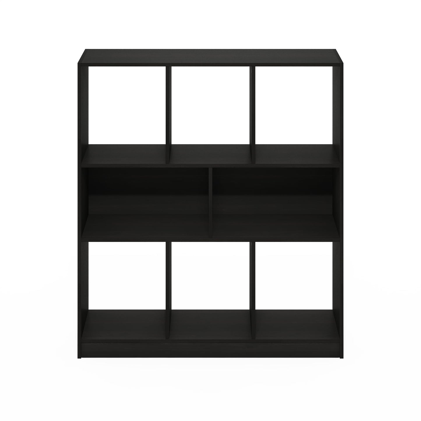 Furinno DALY Book Shelf, 8-Cube Bookshelf, Horizontal Cube Storage Organizer Bookcase, 10.9 x 35.4 x 39.4, for Living Room, Bedroom, Home Office, Espresso