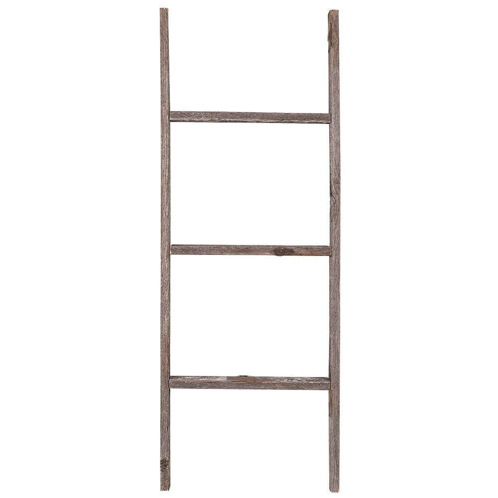 BarnwoodUSA Rustic Farmhouse Decorative Ladder - Our 3ft Ladder can be Mounted Horizontally or Vertically | Crafted from 1% Upcycled Wood | No Assembly Required | Weathered Gray