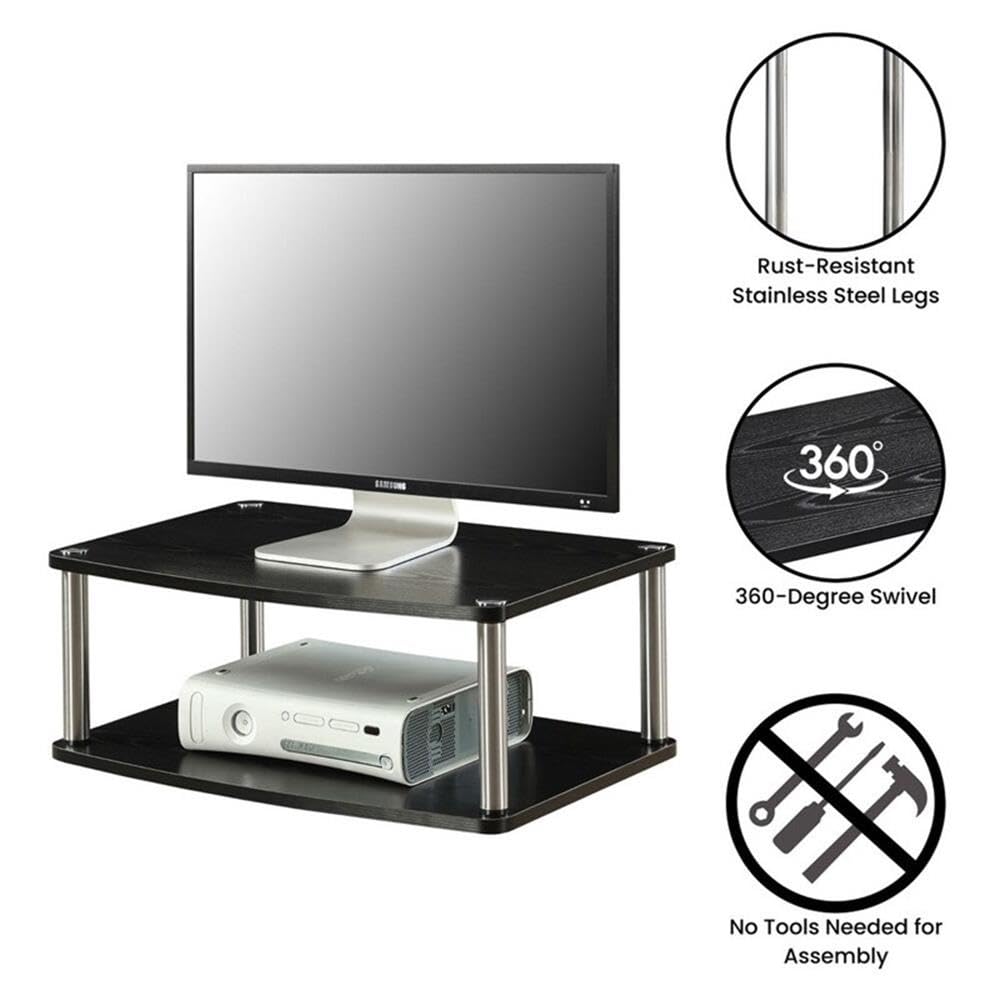 Convenience Concepts Designs2Go 26 inch Double Tier Swivel Riser, Black