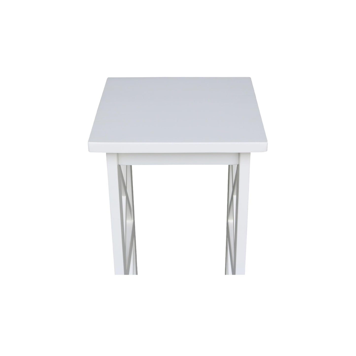 IC International Concepts, 30" X-Sided Plant Stand , Solid Wood, Real Parawood, 12" W x 12" D x 30" H, Easy Assembly, Snow White