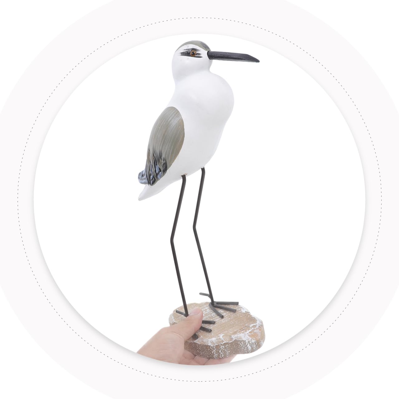 Seagull Ornaments Set 2 Wooden Coastal Bird Figurines for Home Nautical Tabletop Decorations Beach House Accents 14In X 8In