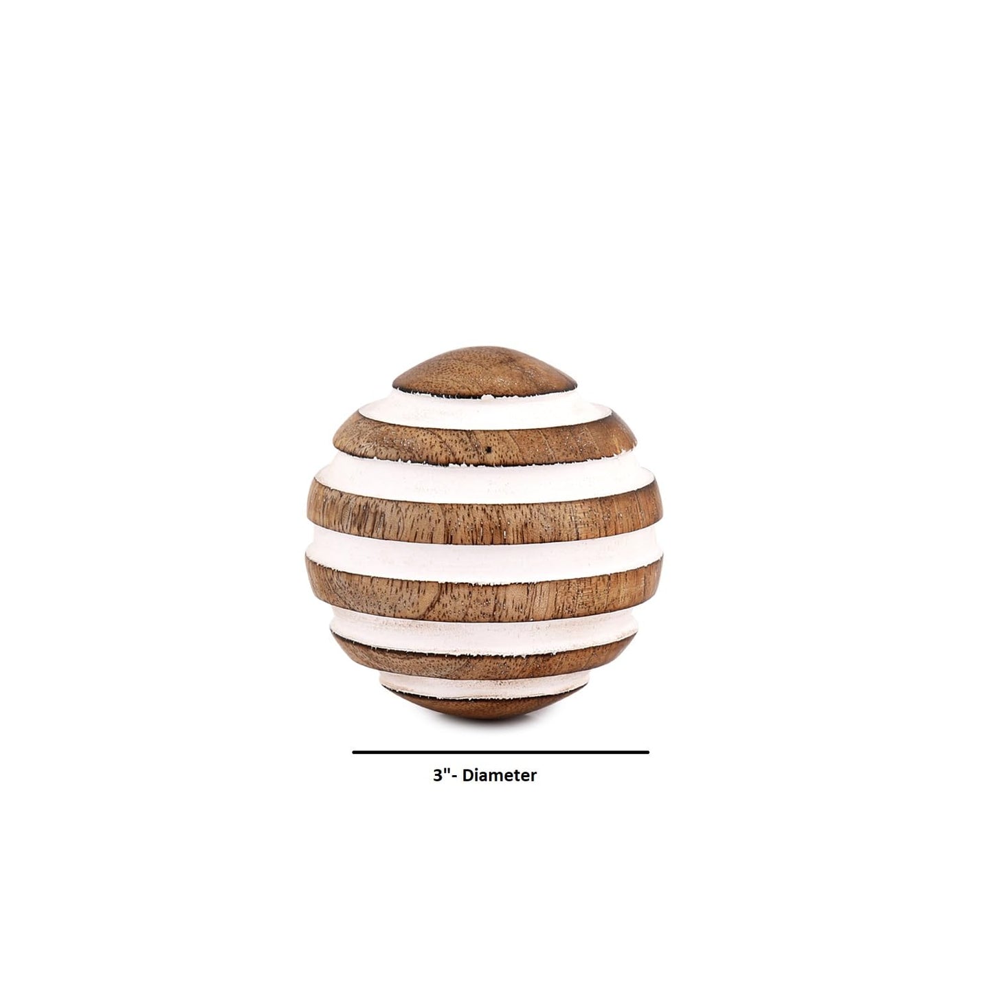 NIRMAN Decorative Balls Mango Wood for Centerpiece or Individual Use Ideal for Use in Living, Dining Room, Coffee Table (3" x 3" x 3"), (Set of 3)