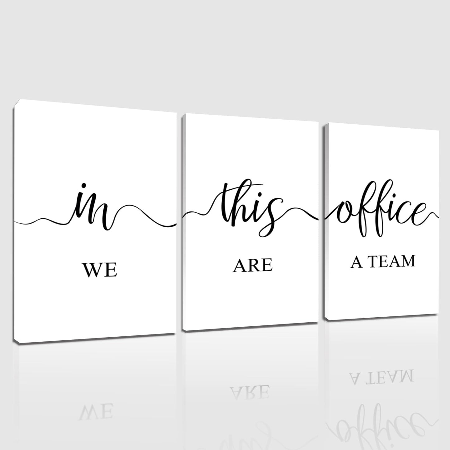 Hunanies In This Office We Are a Team Canvas Wall Art, Set of 3 Canvas Print, Inspirational Wall Decor For Office, Motivational Wall Art, Office Wall Decor (16" x 24" x 3 pcs)