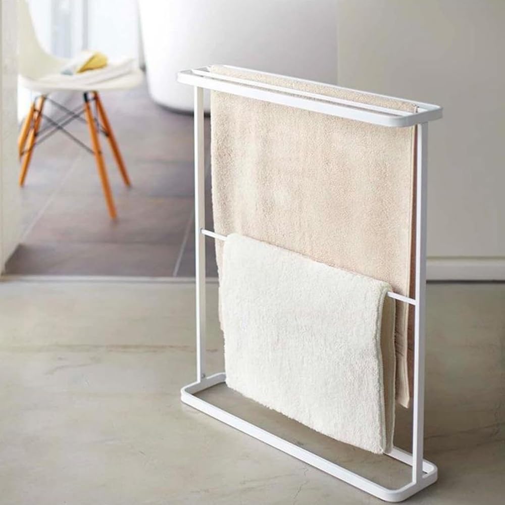 Towel Rack Iron Floor Towel Rack Bathroom Storage Simple Free Standing Rail
