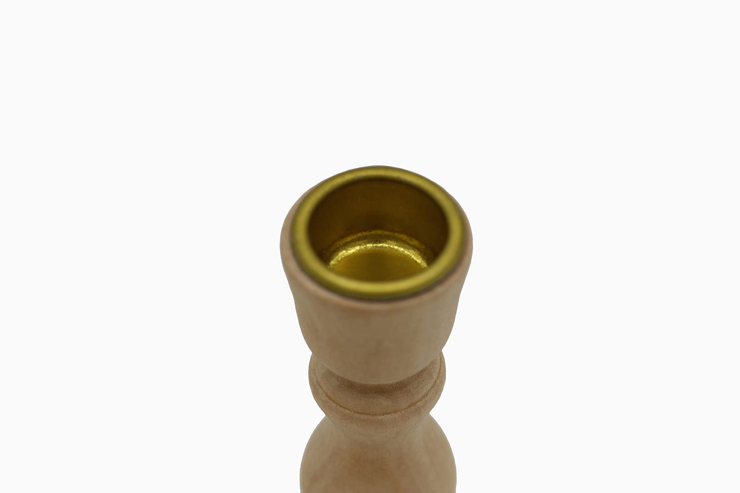 Creative Hobbies 4 Inch Tall Unfinished Wooden Candlesticks with Metal Candle Holder Cup Center - Wholesale Pack of 6