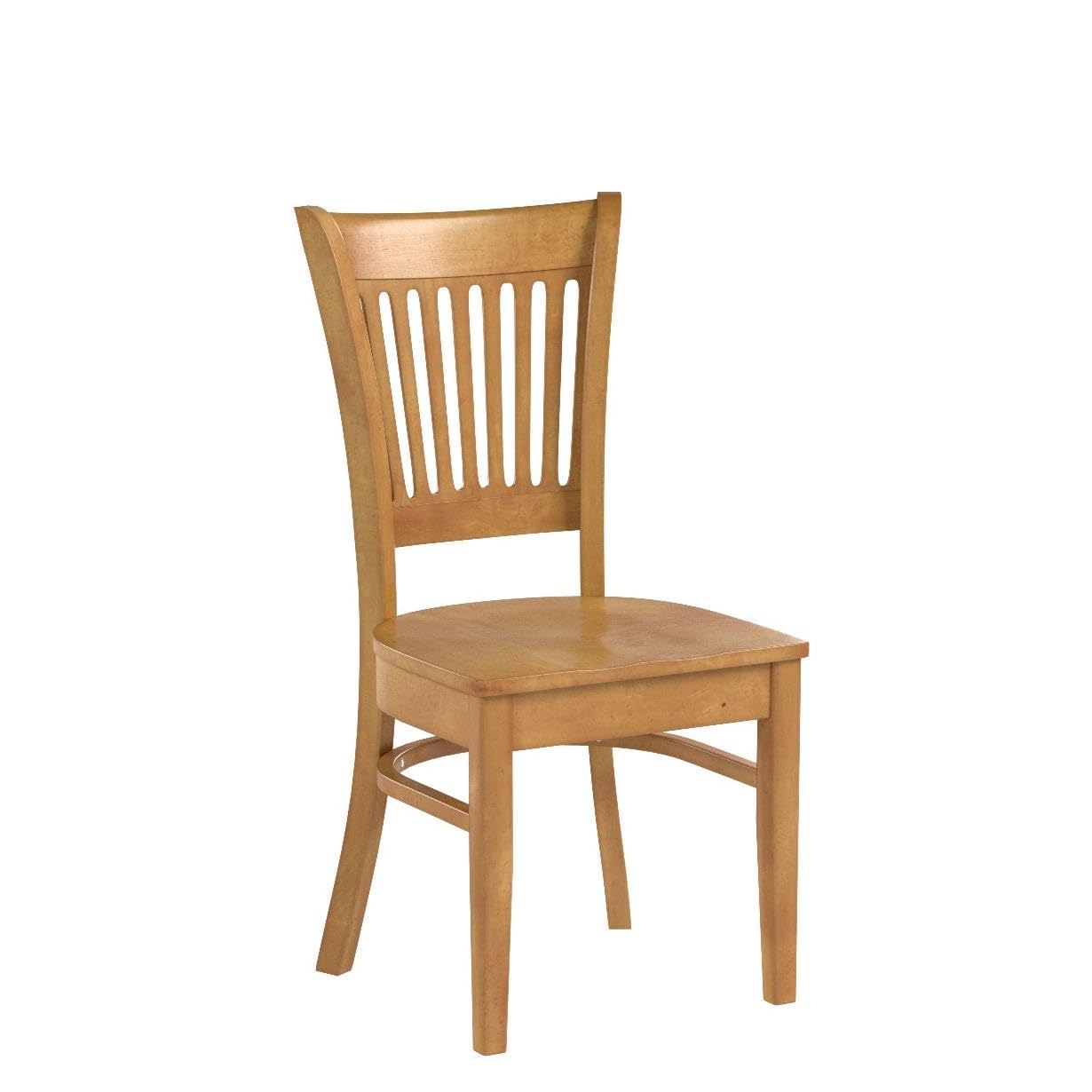 East West Furniture VAC-OAK-W Vancouver Kitchen Dining Chairs - Slat Back Wooden Seat Chairs, Set of 2, Oak