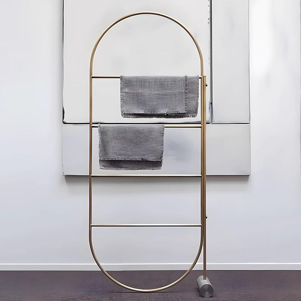 Towel Rack Nordic Bathroom Floor-Standing Towel Rack Punch-Free Multi-Rod Hotel Bathtub Free Standing Rail