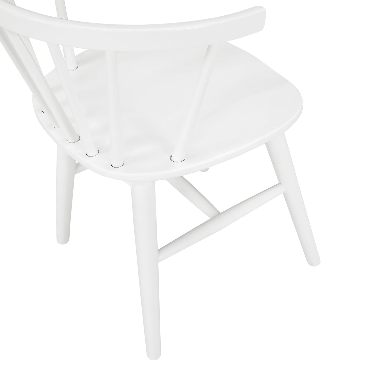 Roundhill Furniture Alwynn Contemporary Wooden Spindle Back Dining Chairs, Set of 2, White