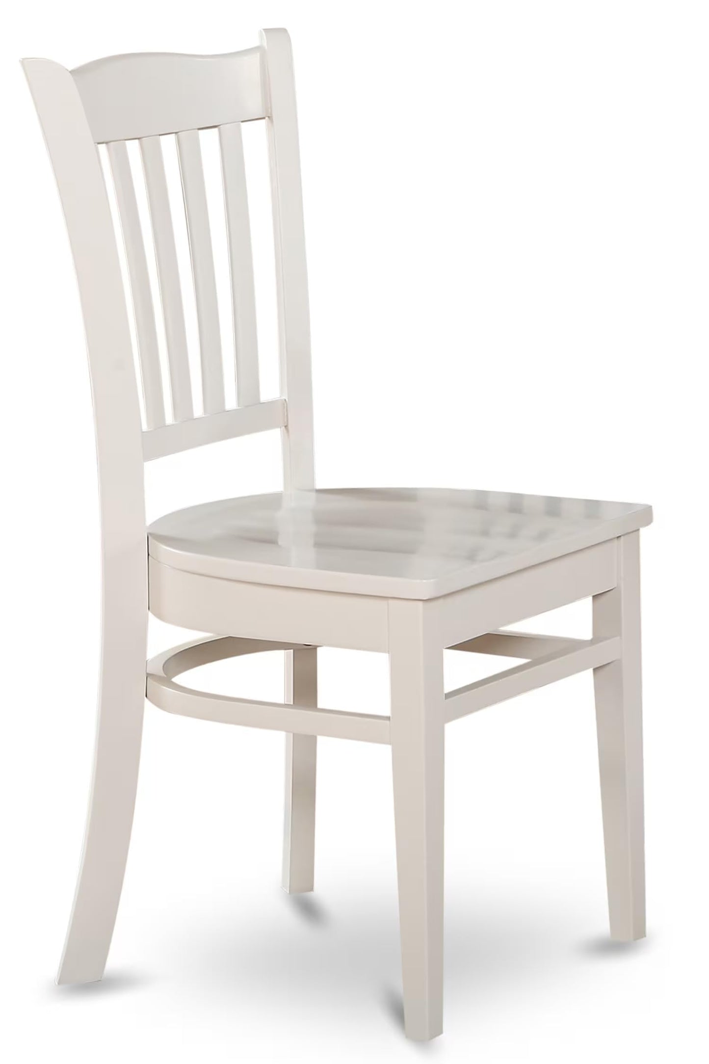East West Furniture GRC-WHI-W Groton Dining Chairs - Slat Back Wooden Seat Chairs, Set of 2, Linen White