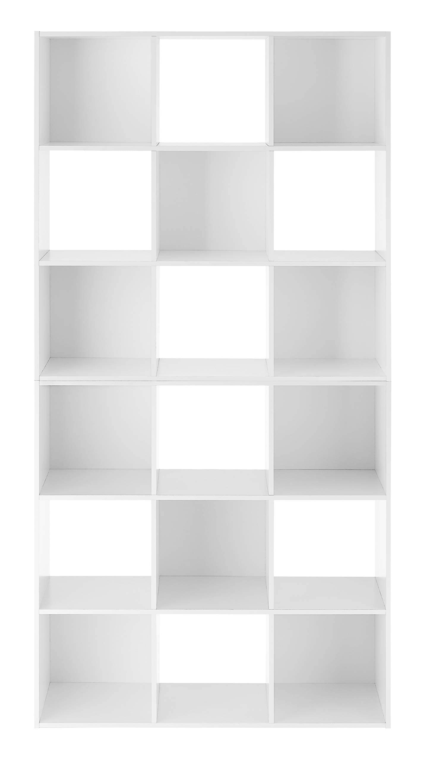 Whitmor 9 Cube Storage Organizer, 3 Tier Stackable MDF Bookcase, Open Storage Display Bookshelf, Storage Cabinet for Living Room, Bedroom, Home, Office, 35.5" L x 11.7" W x 35.5" H, White