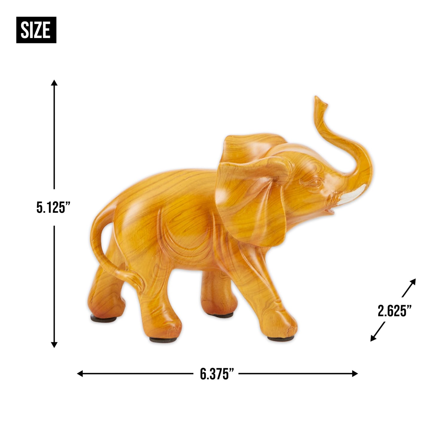 Zingz & Thingz Savannah Jungle Collection Decorative Animal Figurine, Lucky Elephant, 6.375x2.625x5.125