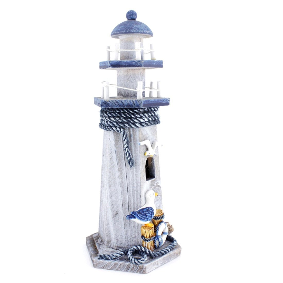 genius.nn Seabird Wooden Lighthouse 10' High Nautical Themed Rooms Lighthouse Home Decor