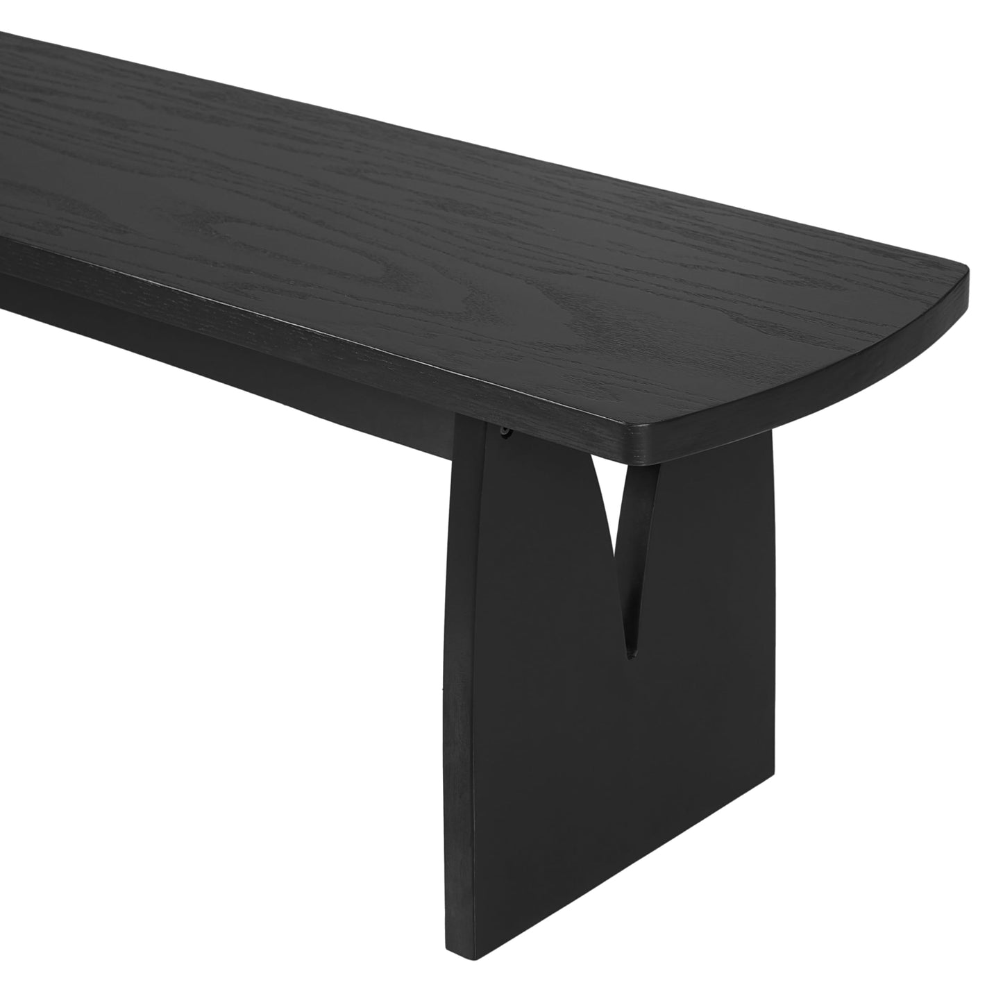 Christopher Knight Home 63" W Dining Bench, Modern Farmhouse Entryway Bench Indoor, Solid Wood Bench with Acacia Legs & MDF Seat, Long Bench for Dining Room Bedroom End of Bed Hallway, 400 lbs, Black