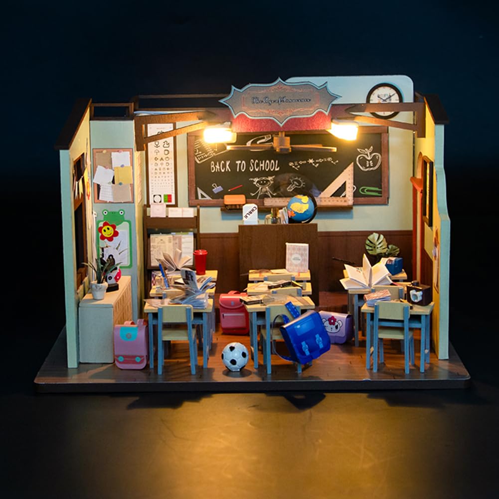 TOPBSFARNY Miniature Wooden Dollhouse Japanese DIY Doll House Kit Villa Building 3D Model Creative Gifts for Friend and Parents
