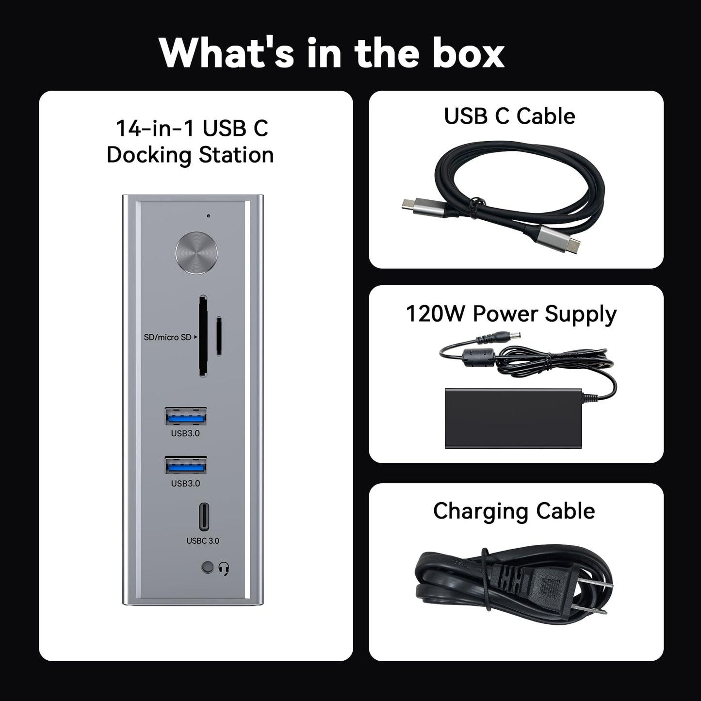 TobenONE USB C Laptop Docking Station 3 Monitors, Triple 4K DisplayLink Dock with 120W Power Adapter, for MacBook M1-M5/Mac mini/Windows, 3X HDMI, 5X USB, Gigabit Ethernet, Driver Required
