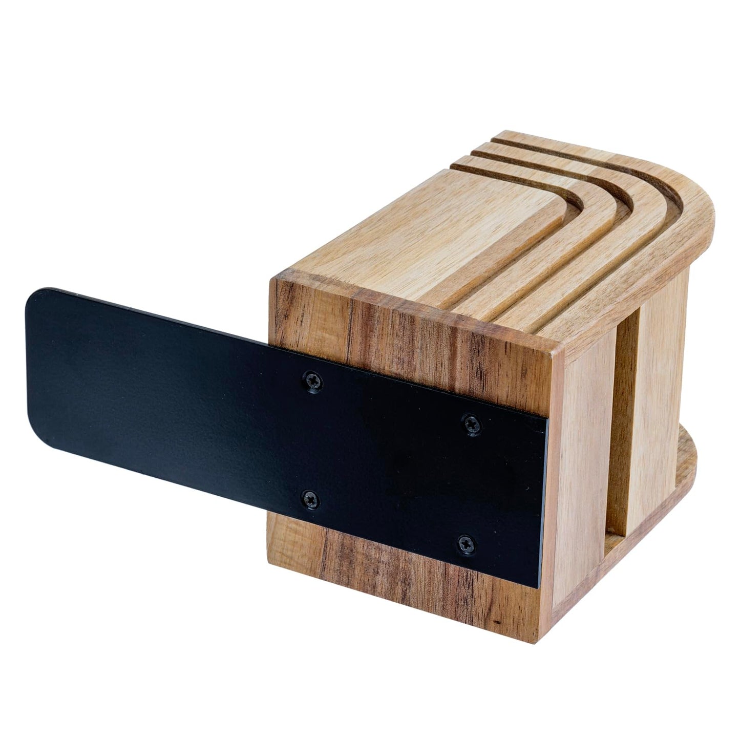 MyGift Premium Acacia Solid Wood Bookends and Pencil Holders with Modern Etched Arch Design, Office Desk Book Ends with Natural Wooden Art Deco Pen Cups, 1 Pair