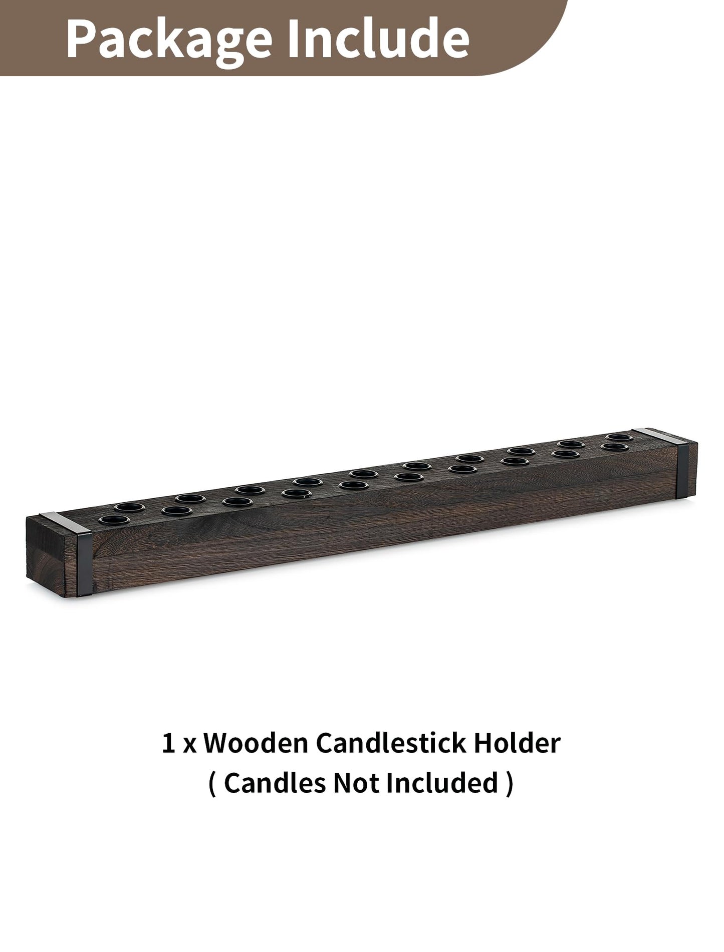 NUPTIO Taper Candle Holders Wood: Wooden Candelabra Long Candles Stick Centerpieces - Farmhouse Candlestick Holder 20 arm for Birthday Party Fireplace Table Decor 30 Inches