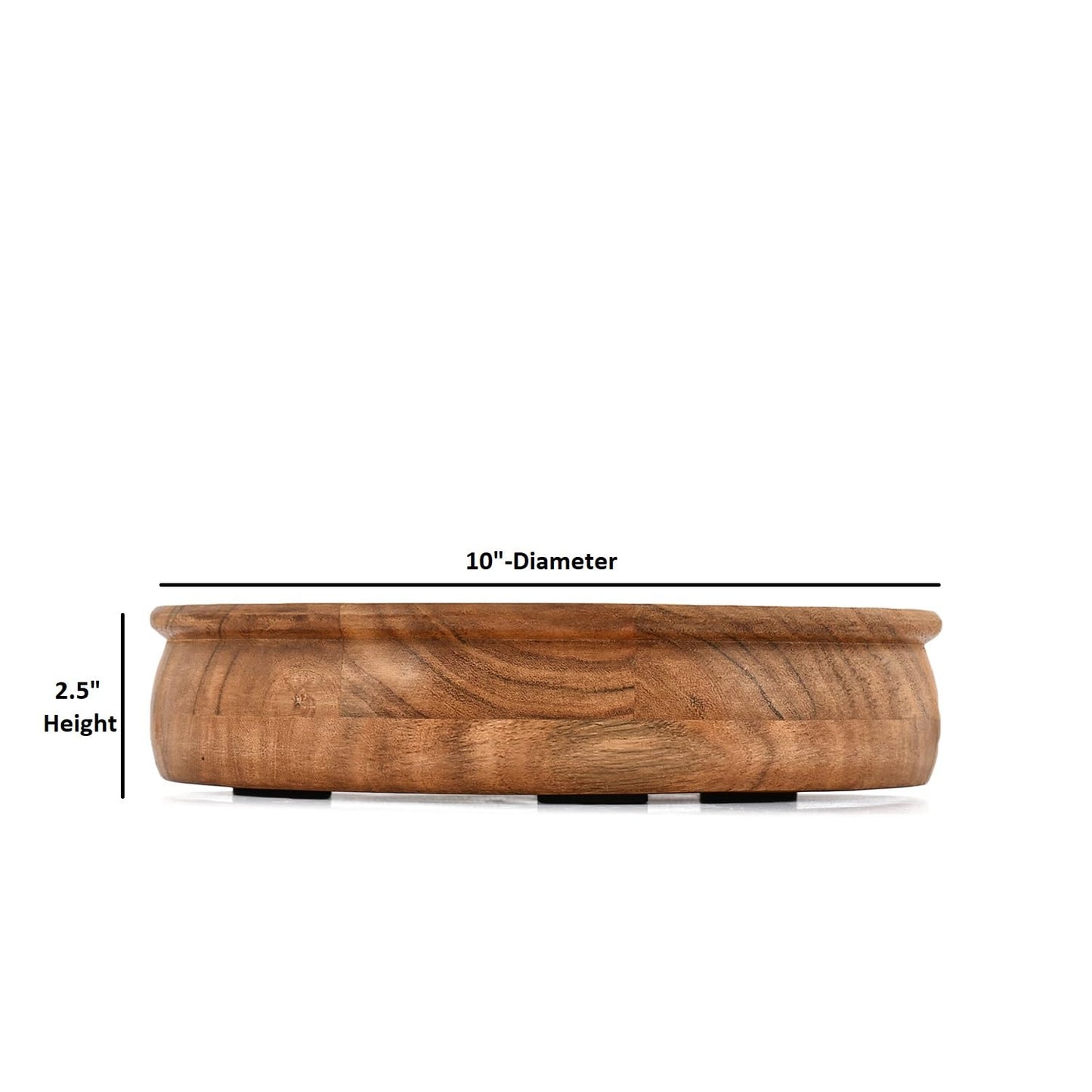 NIRMAN Decorative Bowl Acacia Wood Centerpiece Bowl for Table Rustic Home Decor Accessories for Coffee Table, Living Room (10" x 10" x 2.5")