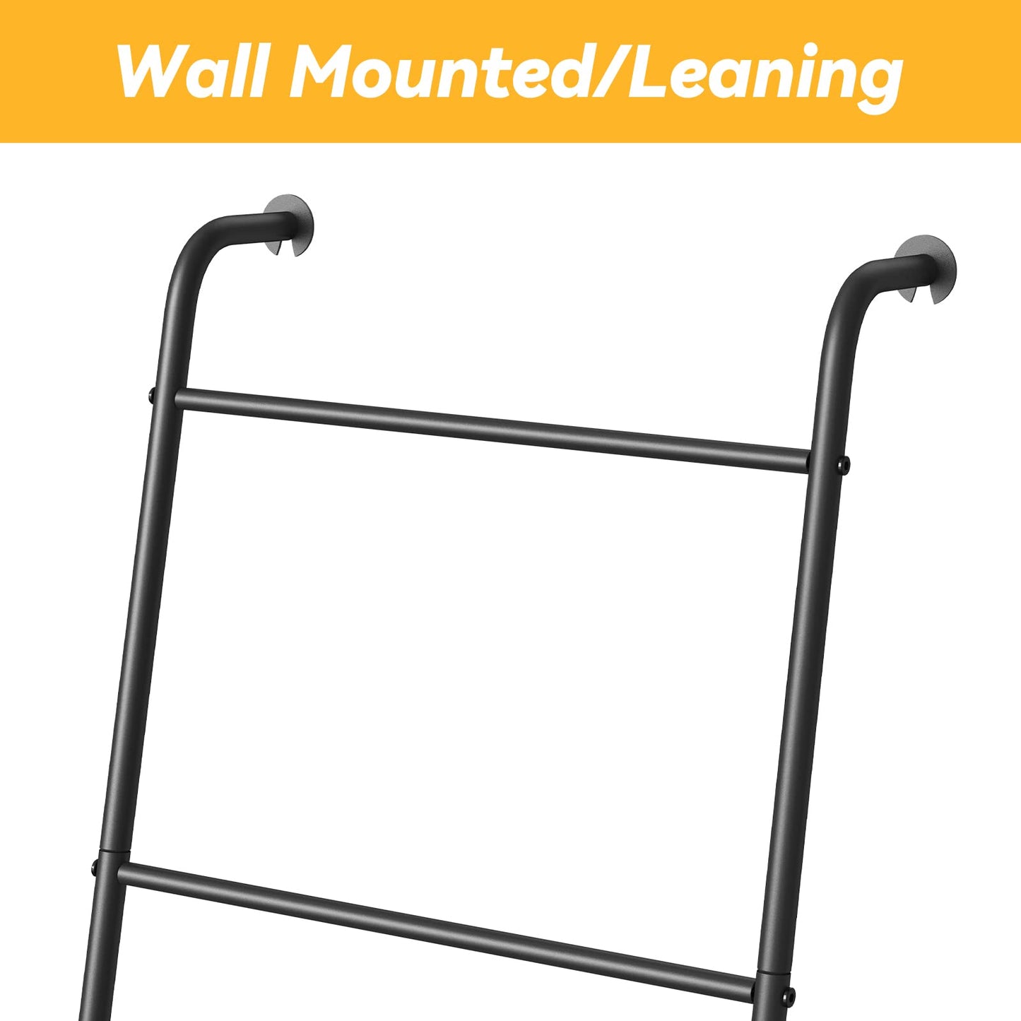 ABQ Blanket Ladder Outdoor Towel Rack for Pool, Decorative Metal Holder for The Living Room Bathroom, Black