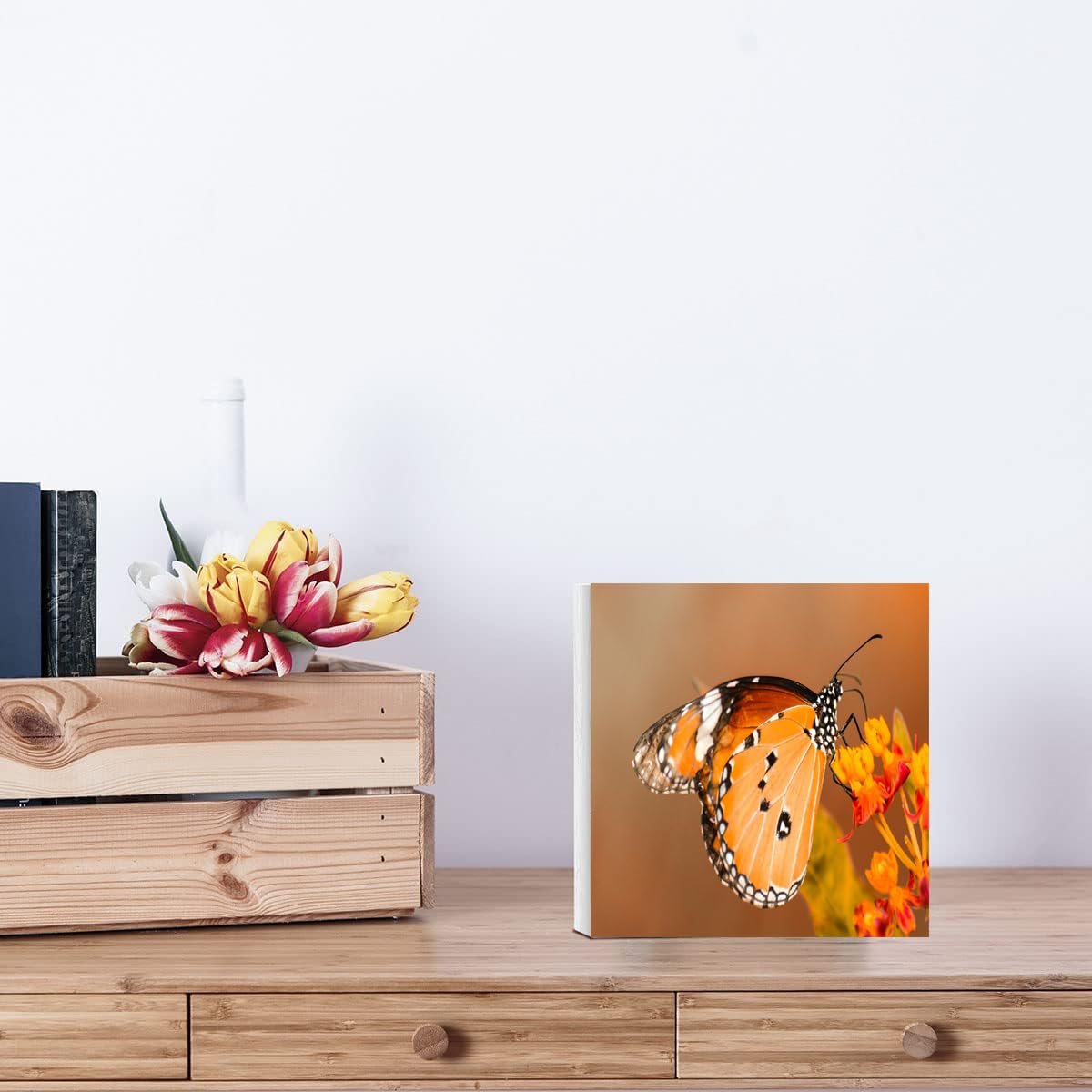 7x7 Inch Inspirational Office Desk Decor Rustic Wooden Box Sign for Home Office Cubicle Shelf Table Top Sitter Counter Desk Bedroom Living Room Kitchen Entryway Coworker Gifts