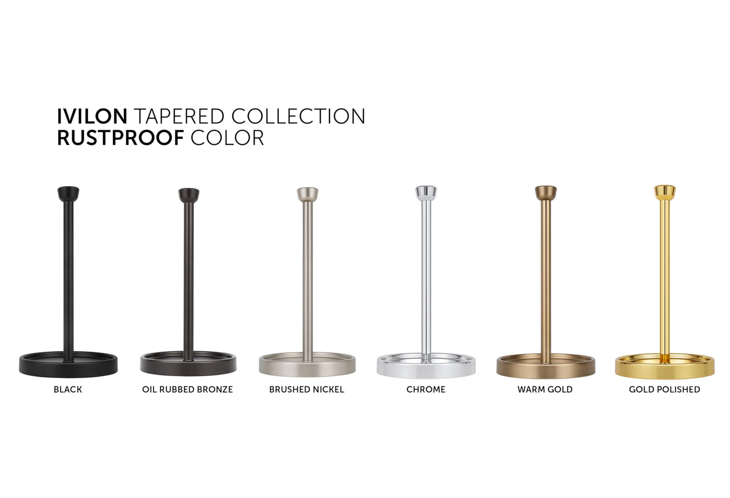 Ivilon Countertop Paper Towel Holder - Modern Tapered End Cap Design - Color Oil Rubbed Bronze