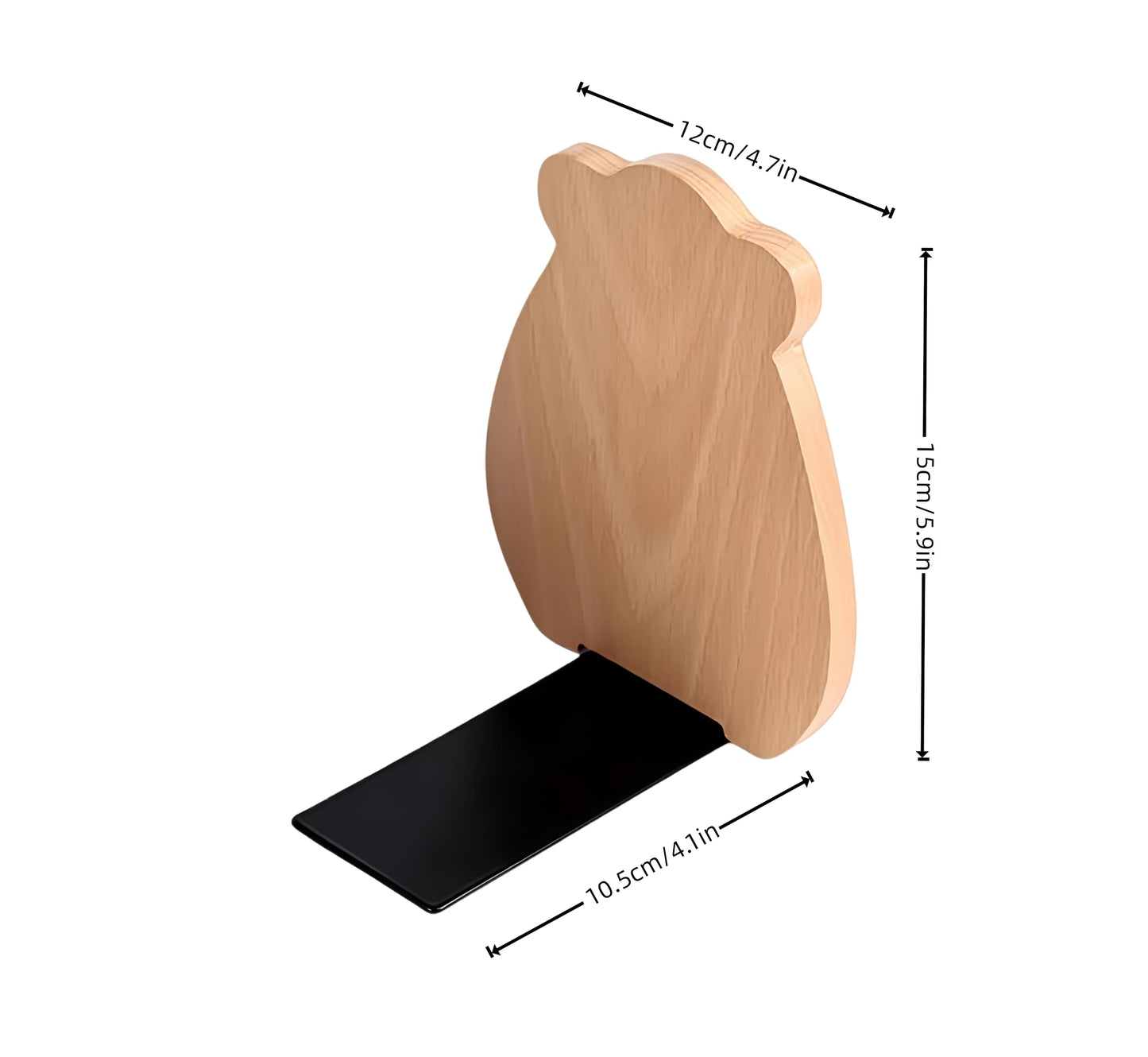 Cute Panda-Shaped Book Ends for Shelves, Detachable Design Bookends for Heavy Books, with Anti-Slip Foam Pads, an Ideal Gift for Book Fans (Pack of 2,Beech Wood Panda)