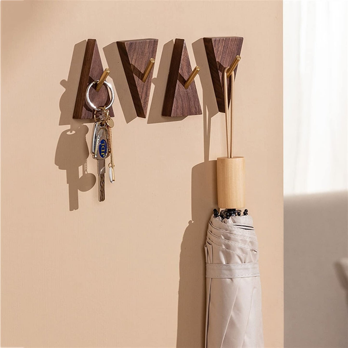 GAORUIFENG Wall Mounted Coat Rack Wall Hanging Coat Rack, Wooden Hook, Coat Hook, Simple Shelf for Entrance, Living Room, Bedroom, Wardrobe, Porch, Kitchen Coat Rack Tree (Color : 1) (B)
