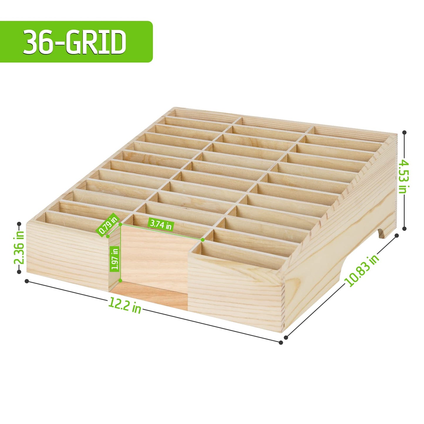 Lzttyee Wooden 36-Grid Cell Phones Storage Box Desktop Mobile Phone Holder Organizer for Office School Classroom (36-Grid)