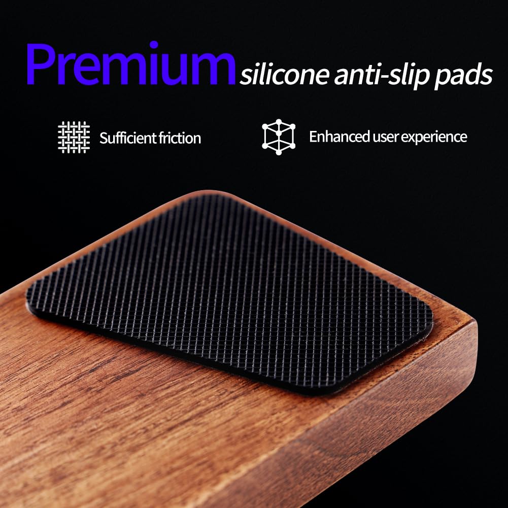 ZQL Wooden Wrist Rest, Walnut Wood Keyboard Wrist Rest, Ergonomic Palm Rest, Anti-Slip, Keyboard Accessory for Computer, Laptop, Home & Office (Black Walnut, 17.2" L x 3.15" W x 0.78" H)