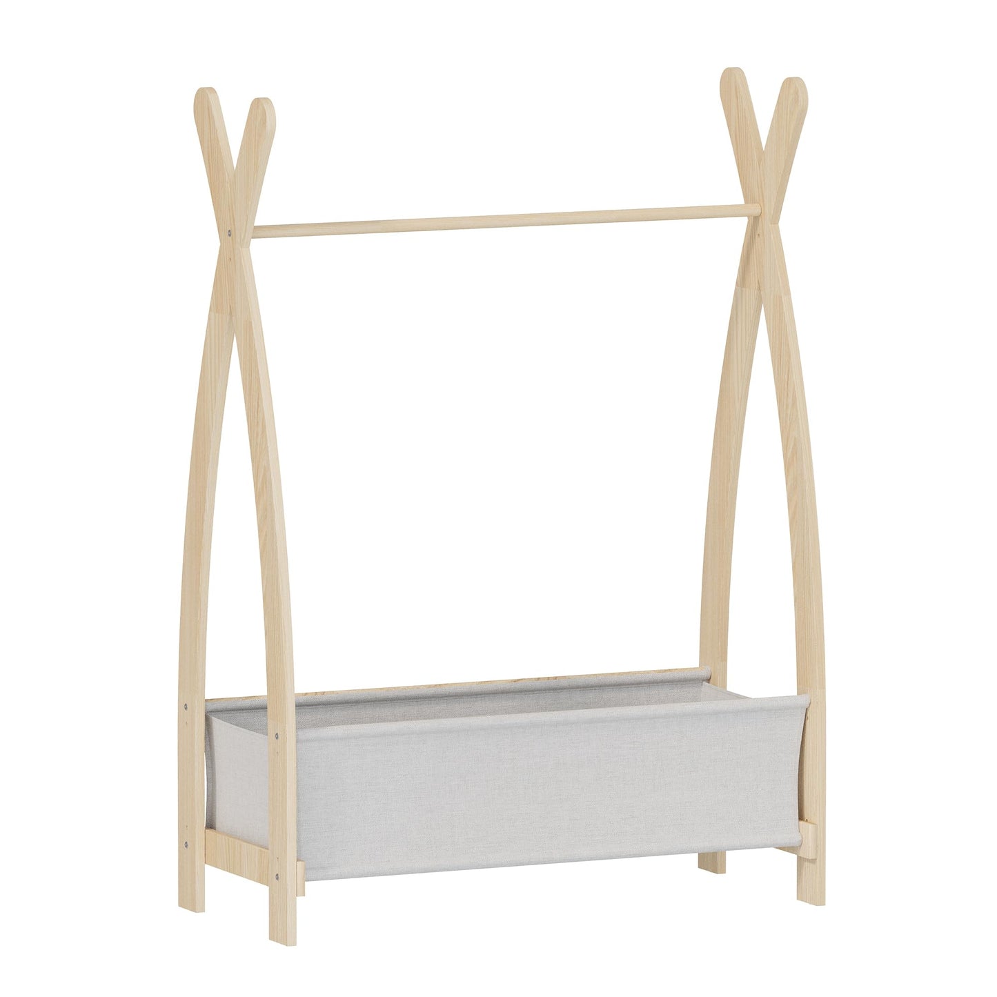 NACHES Small Kid Clothing Rack Wooden Montessori Garment Rack for Toddler Baby Wardrobe Closet Compact Dress Up Storage Organizer Hanging Rod for Costume Princess Skirt Coat Bedroom Nursery Playroom