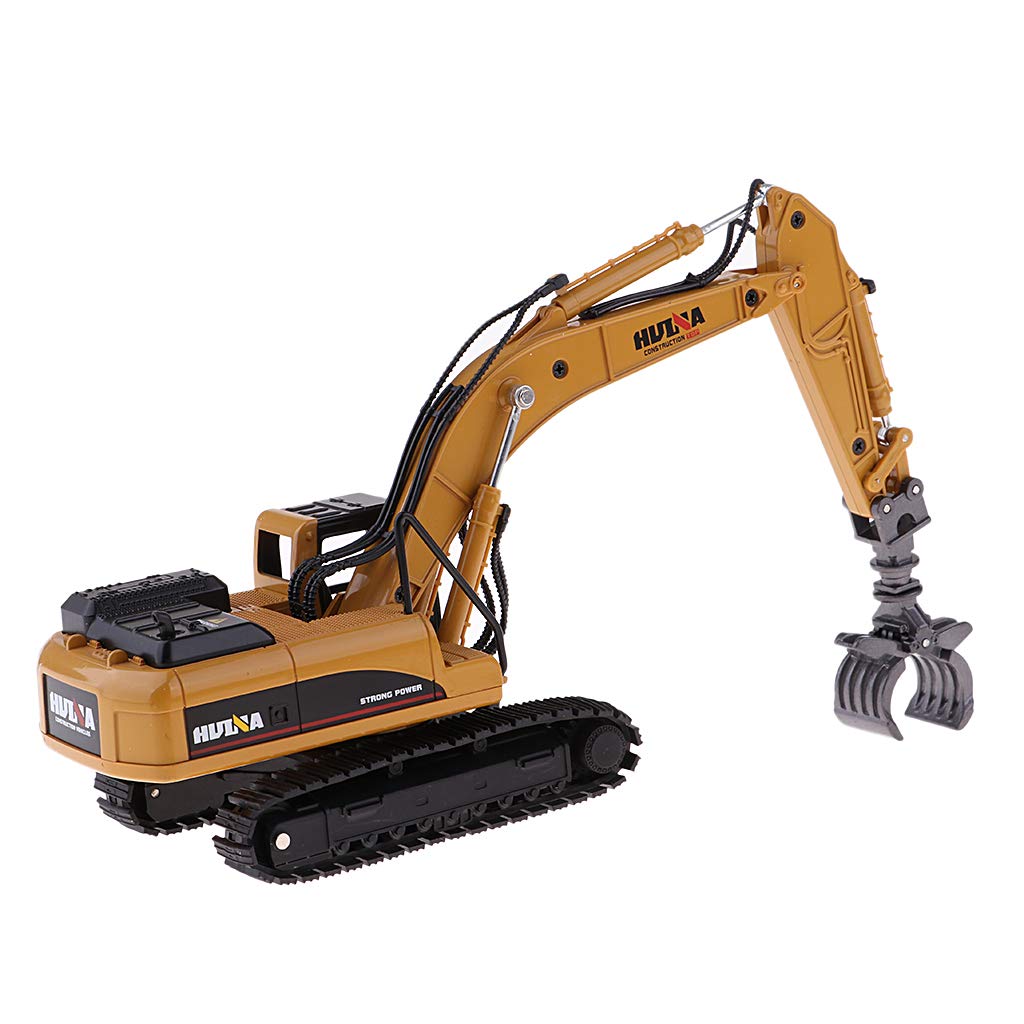 Gemini&Genius Construction Vehicle Toys Timber Grab Excavator Heavy Metal 1/50 Scale Grab Wooden/Building Materials Vehicle Engineering Alloy Models Collection Toys Gift for Kids and Decoration House