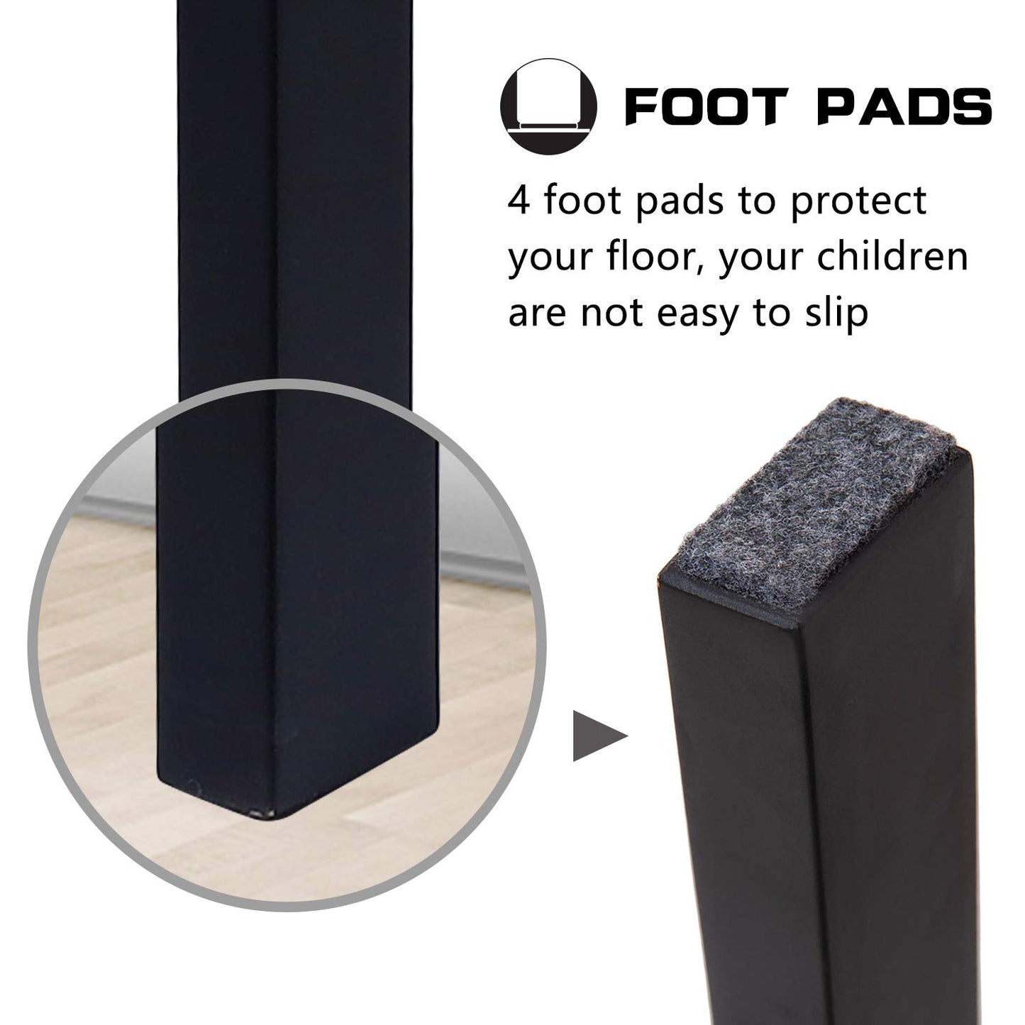 HOUCHICS Wooden Step Stool for Adults with 400lb, Wood Step Stool,Adults Step Stool, Step Stool for Bedside Step Helper for Kitchen,Bathroom,Bedroom (Black)