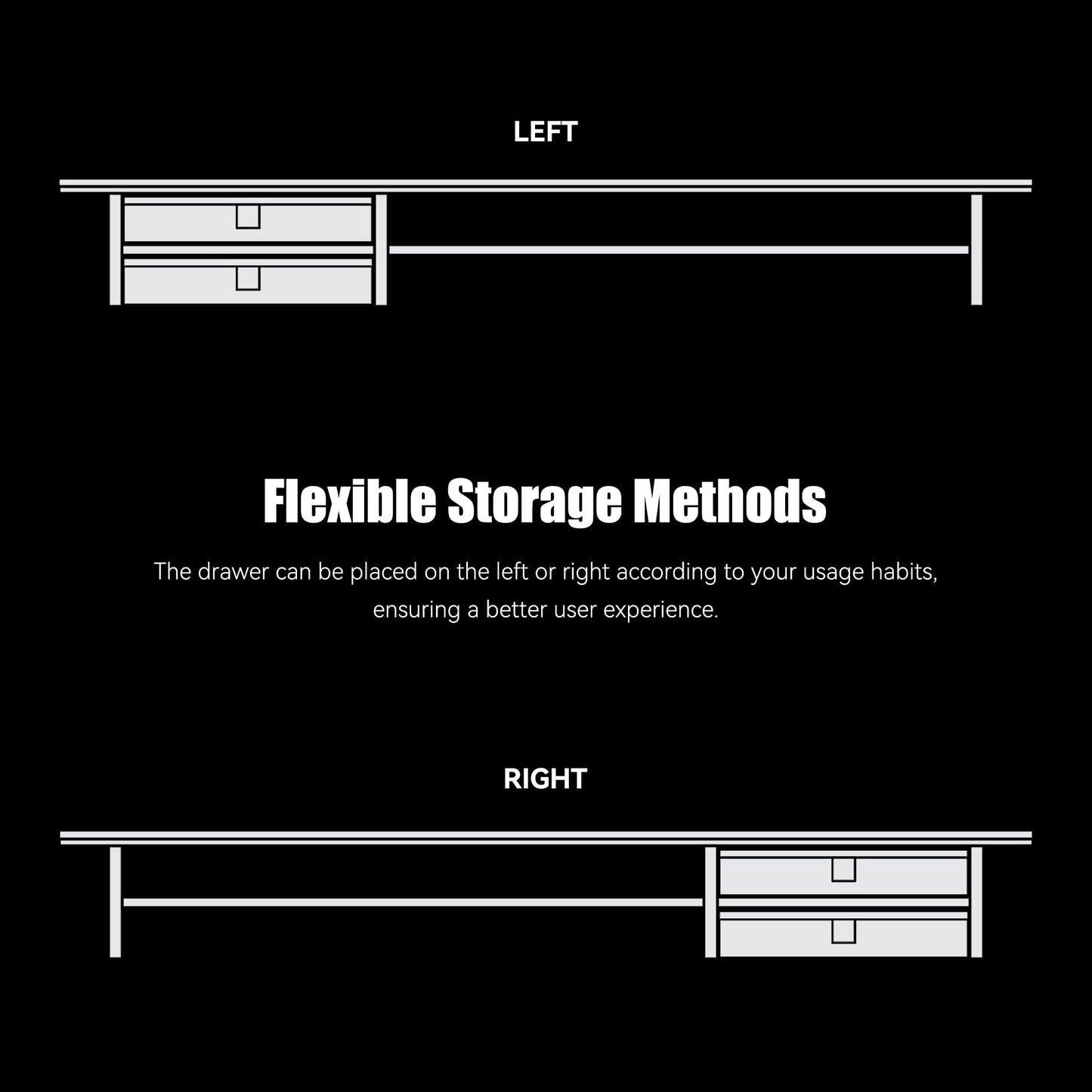 FENSULN Dual‑Tier Monitor Stand Riser with Drawers, Desktop Organizer Shelf Storage for Computer Screen 2 Monitors, Supports for PC Computer Monitor, Printer, Heavy TV Riser White