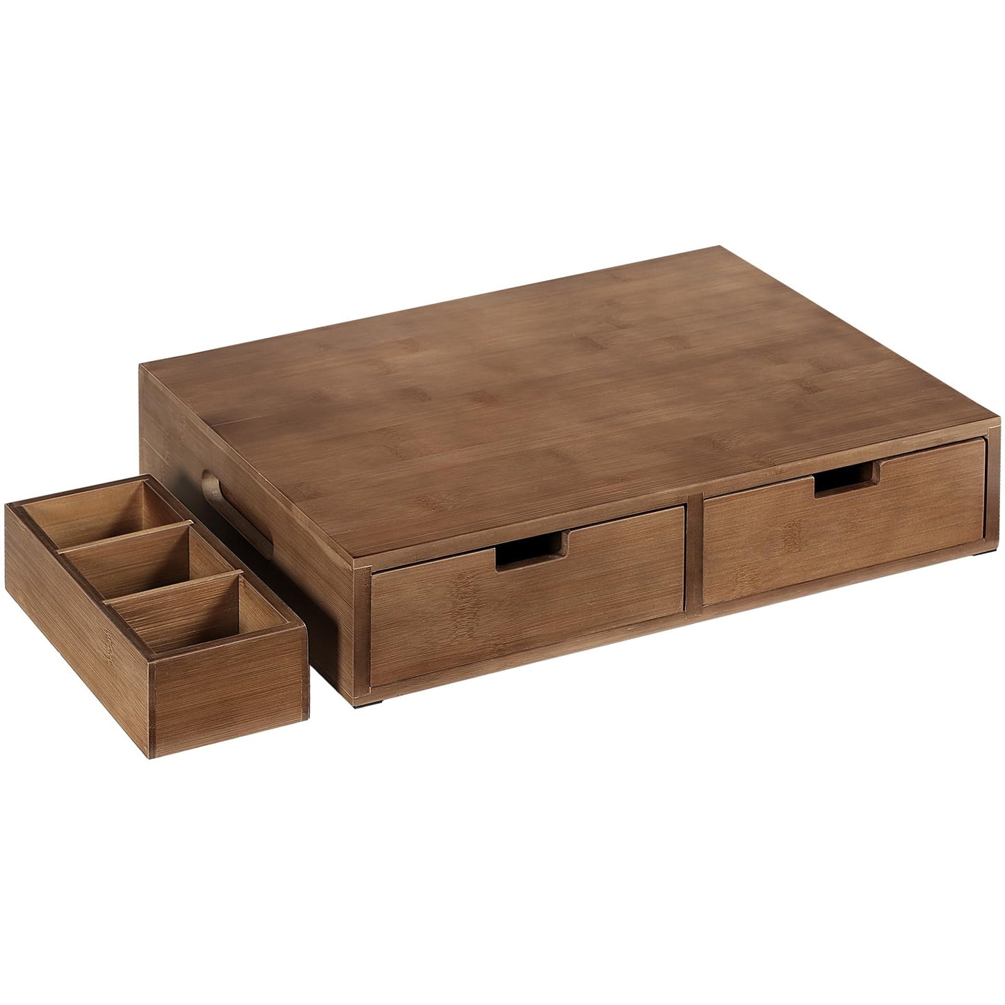 CHOEZON Coffee Pod Organizer, Storage Box with 2 Drawers, Coffee Station with Removable Dividers, Holder for K-Cup, Holds Pods, Syrup, Tea Bags for Living Room, Kitchen, Office, Mocha MCW31MA
