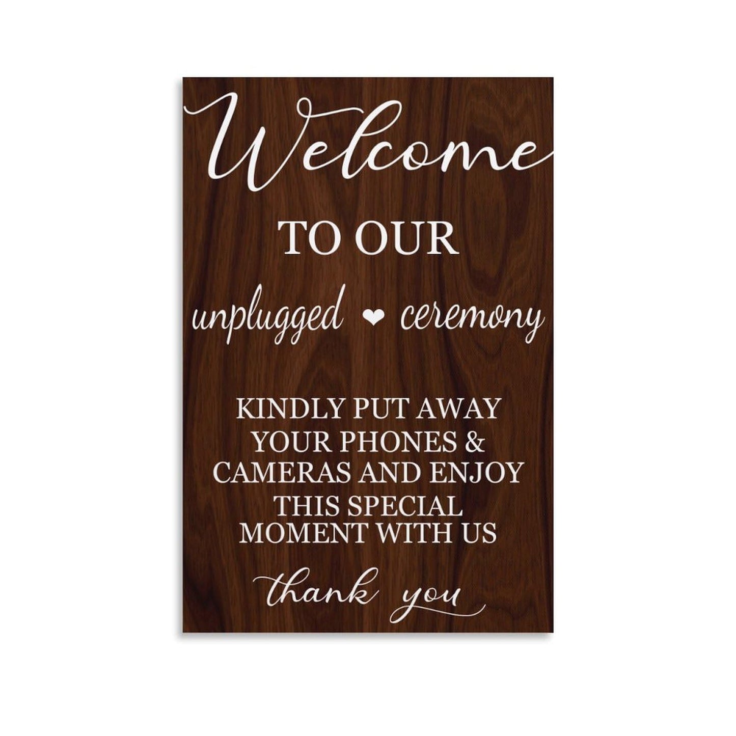welcome to our unplugged ceremony Wood sign wedding welcome signs, No Phones wedding sign wood, rustic wedding Decorations 24x16 Inch