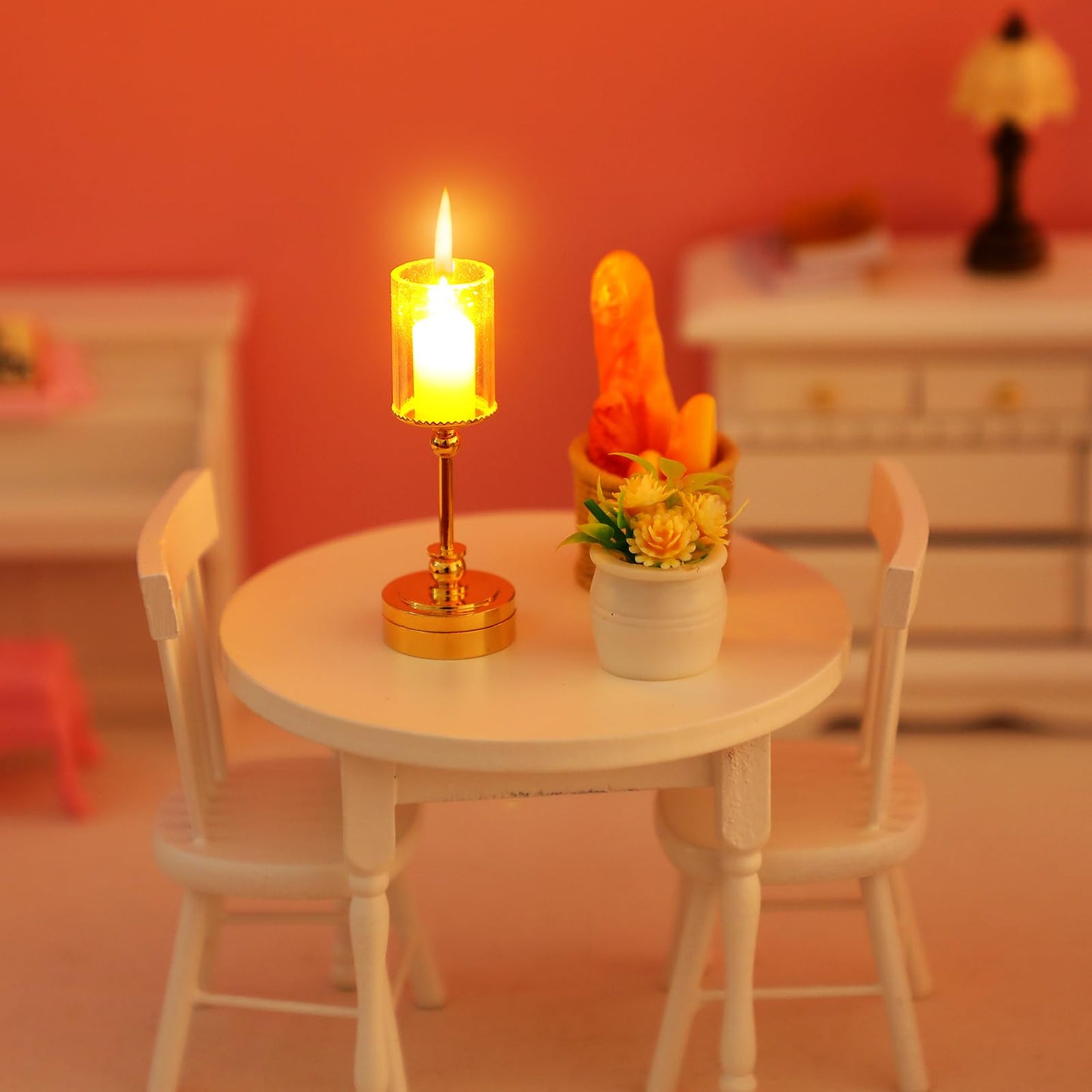 TOYANDONA 40pcs Miniature Dollhouse Flooring and Dollhouse Desk Lamp