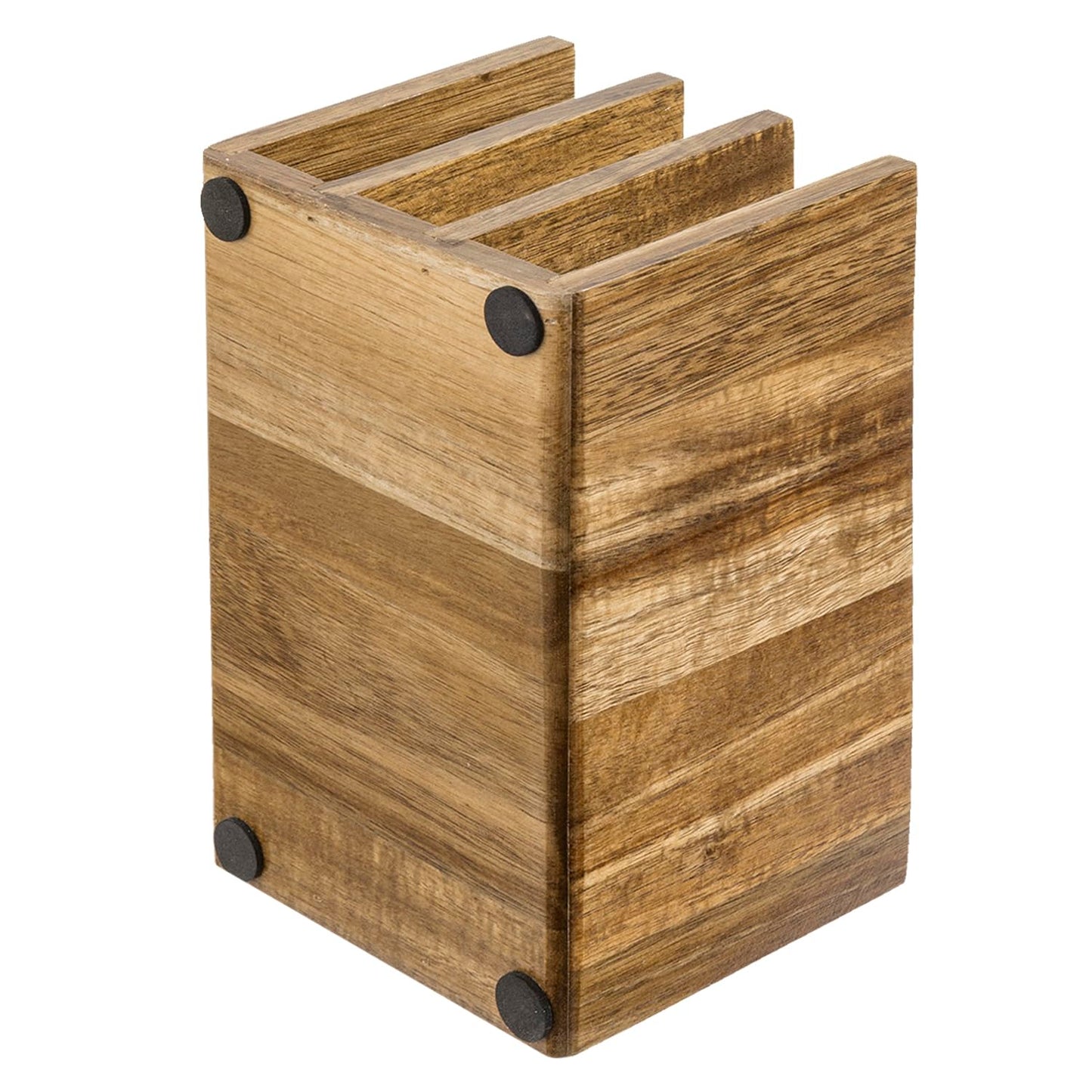 MyGift 3 Slot Premium Acacia Solid Wood Mail Holder, Entryway Countertop Letter Organizer, Office Desktop File Sorter, Bill Divider, Envelope Storage Bin