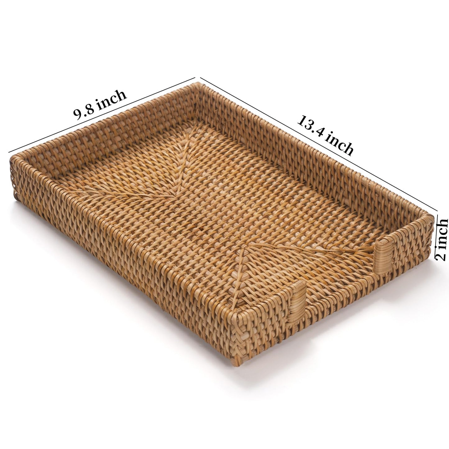 Rattan Letter Tray, Wicker Desk Tray, Woven Desk Organizer, A4 Paper, Document, File, Mail, Magazine Storage Basket for Office, Classroom, Home Desktop