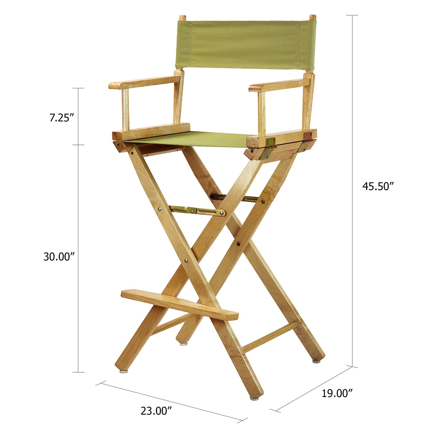 Casual Home 30" Director's Chair Natural Frame-with Olive Canvas, Bar Height