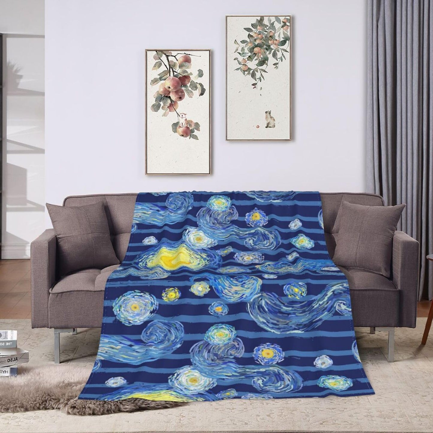 Set of Wooden Laminated Chipboard Samples Construction Planks Reversible Flannel Throw Blanket- Ultra Soft Lightweight for Bed, Sofa, Travel & Camping 80"X60" Inch