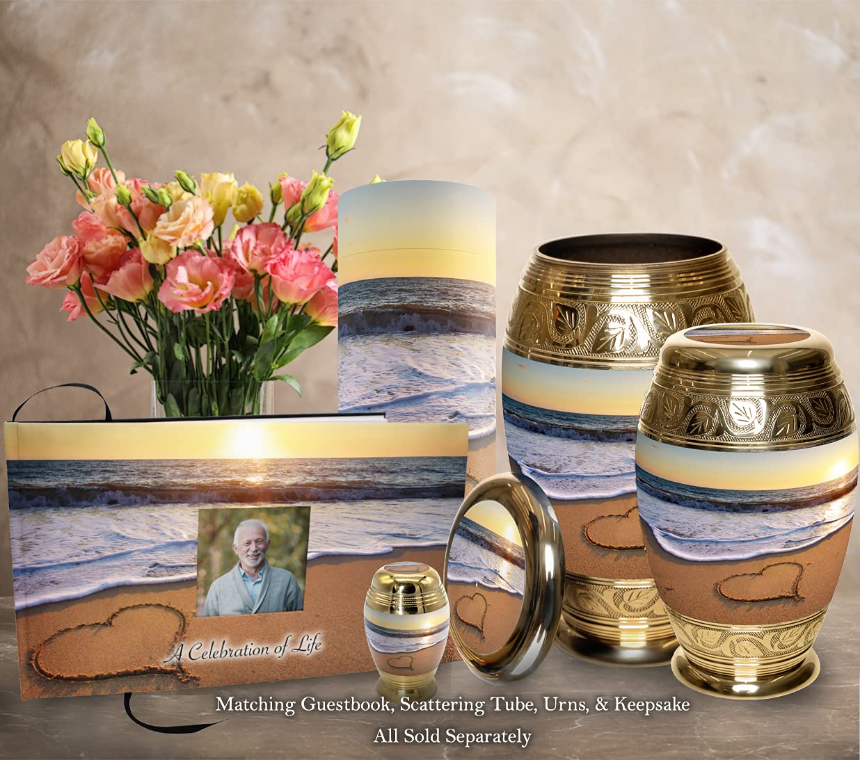 Endless Summer Cremation Urn for Ashes Adult Male - Personalized Urn for Ashes for Women Decorative Urns - Beautiful Handcrafted Sunset Urns for Human
