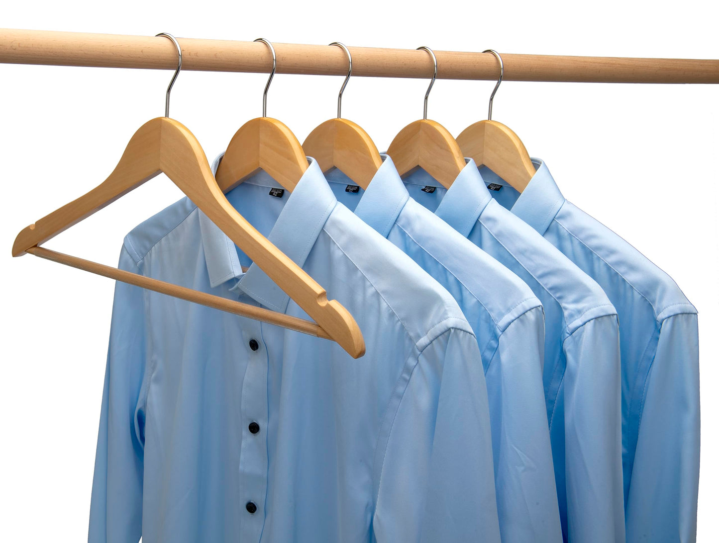 Wooden Hangers 30 Pack, Non-Slip Wood Hanger with 360°Swivel Hook & Notches, Durable & Slim Coat Hangers for Shirt, Suit, Jacket, Dress, Natural-HL01N3