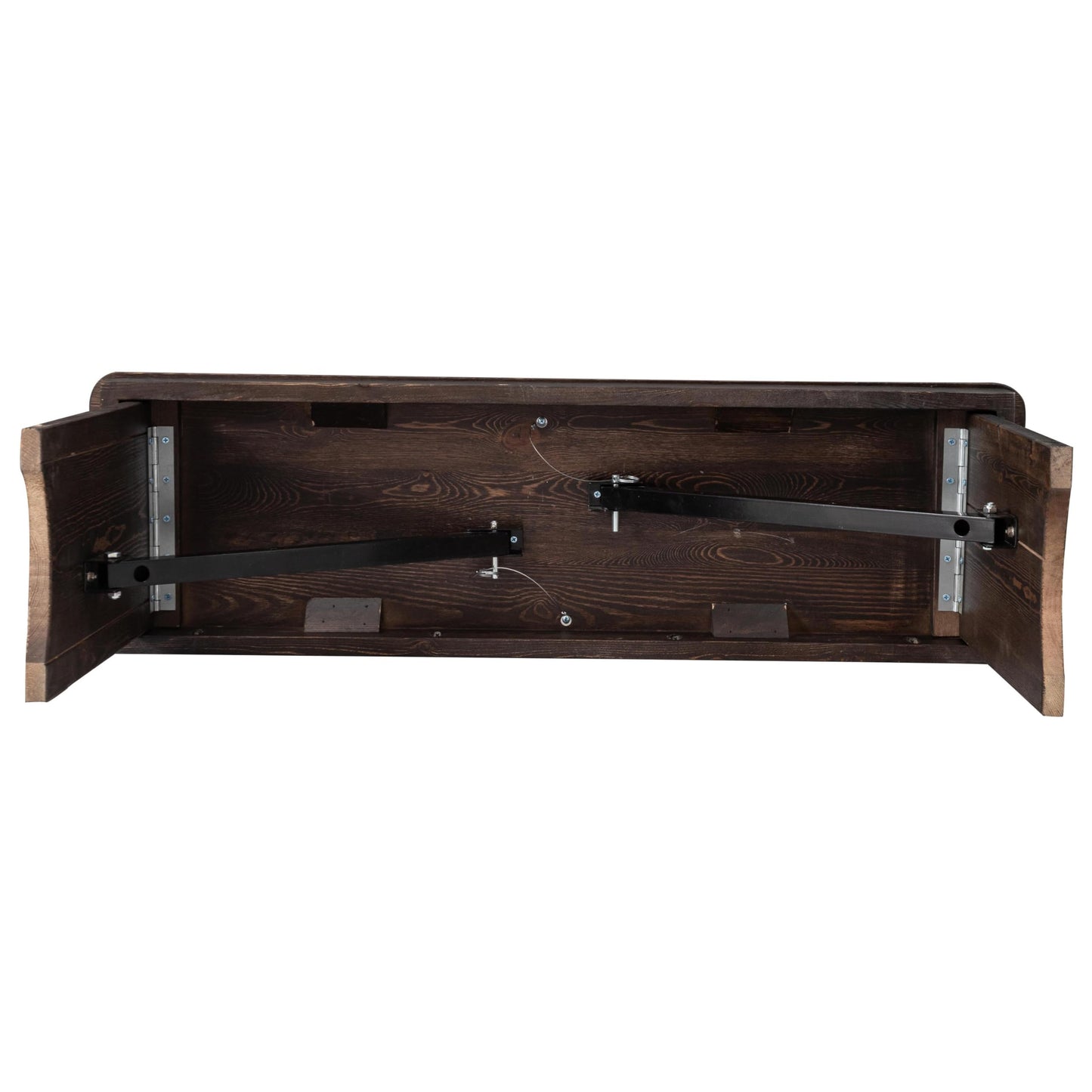Flash Furniture HERCULES 40" x 12" Folding Farm Bench, Solid Pine Entryway Bench in Mahogany