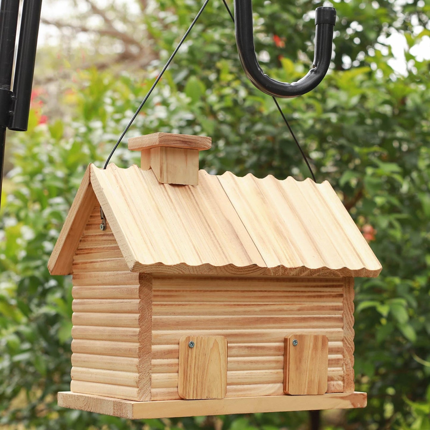 Bird House Outside Outdoor Bird Houses Wooden Bird Hut Clearance 2 Hole Bluebird Finch Cardinals 2 Rooms Hanging Birdhouse for Garden Viewing