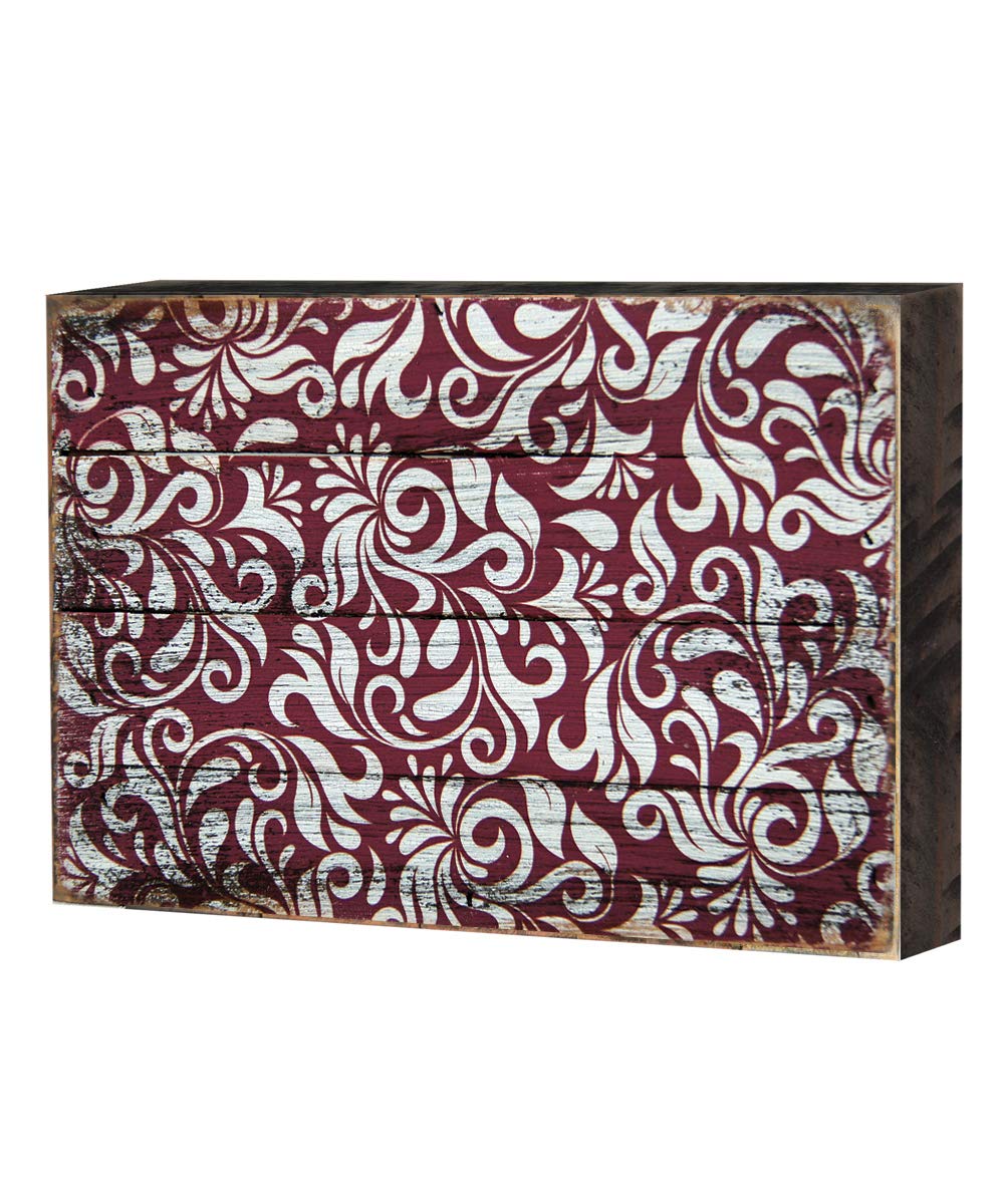 Designocracy 95001-18 Decorative Patterned Rustic Wooden Block Design Graphic Art